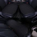 Car Seat Cover set Four Seasons Universal Design Linen Fabric Front Breathable Back Row Protection Cushion Black beige _Small 3-piece suit