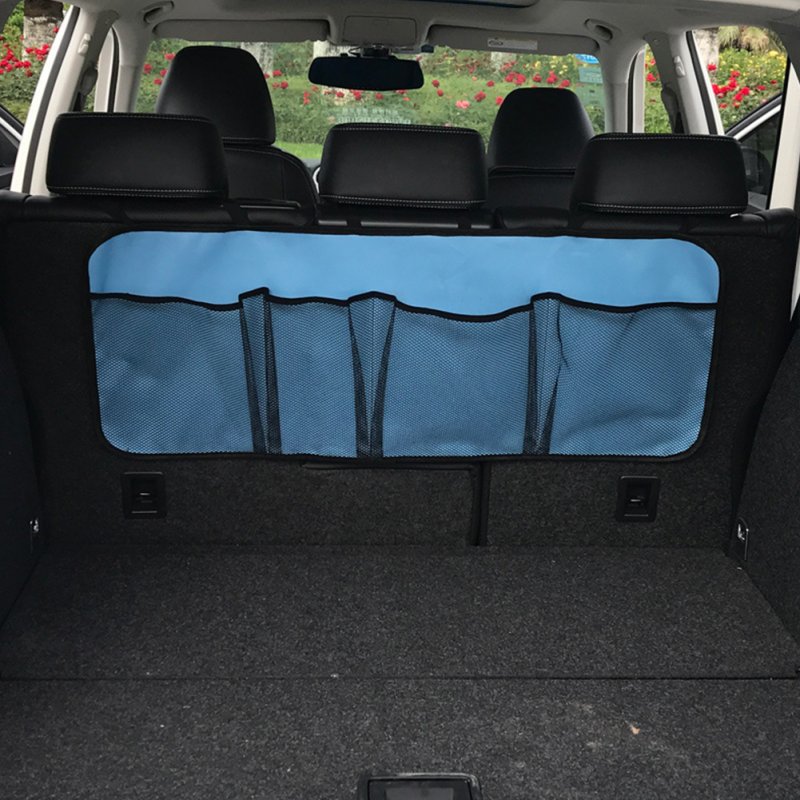 Car Trunk Organizer Adjustable Backseat Storage Bag Automobile Seat Back Organizers Normal version light blue