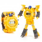 Cartoon Transformable Robot Electronic Wristwatch Digital Display <span style='color:#F7840C'>Watch</span> Child Boy Girl Toy yellow