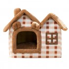 Cat Bed Sleep House Double Roof Warm Cave Dog Kennel Detachable Washable Pet Nest For Puppy Kittens Pet Supplies M As shown