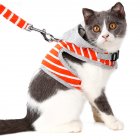 Cat Dog Harness & Leash Set Adjustable Puppy Kitten Walking Harnesses Vest Traction Belt for Small Dogs Cats Orange_S