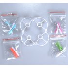 US Cheerson CX-10 Part White Blade Guard Cover Protector with 16PCS Propeller Blade Blue Green Red Purple for RC Toy Enthusiasts