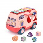 Children Bus Toy With Sound Light Shape Puzzles Knocking Piano Educational Musical Toys For 0-3 Years Old Boys Girls 981 pink