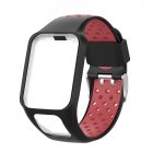 Replacement Silicone Pure Color Watch Strap For TomTom Runner 2 / 3 Breathable Band for Golfer2 Adventunrer Universal Sport Smart Watch Wristband Watch Accessories Black red
