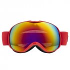 Children Ski Goggles Dual Layer Anti-fog Skiing Mask Glasses Snowboard Skating Windproof Sunglasses Skiing Goggles red