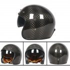 Retro Helmet Carbon Fibre Half Helmet Half Covered Riding Helmet Bright 12K carbon fiber XXL