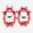 Children Winter Warm Outdoor Non-slip Ultra Stable 11 Tooth Crampons Climbing Snowshoe Shoes Cover S code - red (32-37 yards)_11 teeth