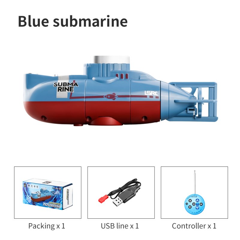 Children's Toy Remote Control Submarine Diving Fish Tank Toy Mini Rc Simulation Submarine blue