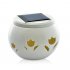 Chinese Ivory Ceramic Solar Light Jar with Flower Cutouts