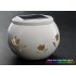 Chinese Ivory Ceramic Solar Light Jar with Flower Cutouts