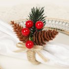 Christmas Napkin Ring Simulation Berry Branches Flax Tissue Paper Holder