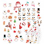 Christmas Wall Stickers Slef Adhesive Cartoon Snowman Pattern Window Room Decoration 9pcs/set
