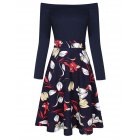 Clearlove Women Vintage Casual Floral Dress