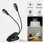 Clip-on Led Light 2pcs Arms Multipurpose Adjustable Dimmable Rechargeable Super Bright Reading Lamp 2pcs Arms 4 lights
