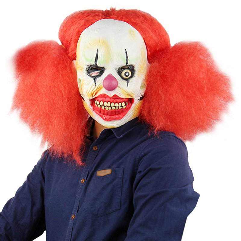 Clown with Red Pigtails Mask