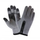 Cold-proof Ski Gloves Waterproof Windproof Anti Slip Winter Gloves Cycling Fluff Warm Gloves For Touchscreen gray_S