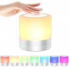 Colorful Night Light Tent Lighting Rgb Table Lamp Touch Sensor Bedside Lamps Home Decoration For Bedroom Living Room silver white