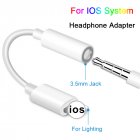Compatible For Iphone Audio Cable Adapter 3.5mm Headphone System Adapter Cable Compatible For Iphone7/8/x Adapter white 1pc