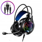 Computer Headset With Mic 7.1 Channel Luminous Usb Gaming Stereo Music Headphone Noise Canceling Headset (dual 3.5mm+usb Charging) black