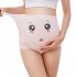Cotton Breathable Adjustable Pregnant High waist Shorts Panties with Cartoon Pattern Seamless Underwear Gift blue XXL