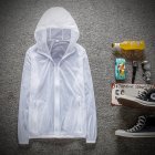 Couple Quick-drying Breathable Anti-UV Wear-resistant Sunscreen Hooded Coat Outdoor Sportswear white_XL