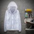 Couple Quick drying Breathable Anti UV Wear resistant Sunscreen Hooded Coat Outdoor Sportswear white XL