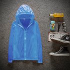 Couple Quick-drying Breathable Anti-UV Wear-resistant Sunscreen Hooded Coat Outdoor Sportswear sky blue_XXL