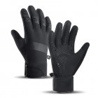 Cycling Gloves Water Resistant Windproof Warm Anti-Slip Touch Screen S/M/L/XL For Outdoor Scooter Riding Skiing Running Sports Men Women black L