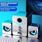 D221 Computer Speakers Wired Bluetooth-compatible 5.0 Desktop Combination Audio Usb Sound Effect Bass Speaker White (Bluetooth-compatible)