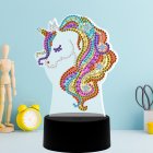 DIY Diamond Painting LED Night Light Cartoon Horse 3D Embroidery Colorful Lamp Home Decoration As shown