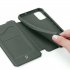 DUX DUCIS For Samsung A51 Leather Mobile Phone Cover Magnetic Protective Case Bracket with Card Slot Dark green