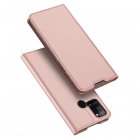 DUX DUCIS for Samsung A21s/A51 5G Magnetic Protective Case Bracket with Card Slot Leather Mobile Phone Cover Rose gold