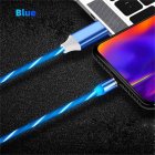 Data Line LED Magnetic Micro USB Cable Android Type-C IOS Fast Charging Cable for Mobile Phone blue_Type C interface