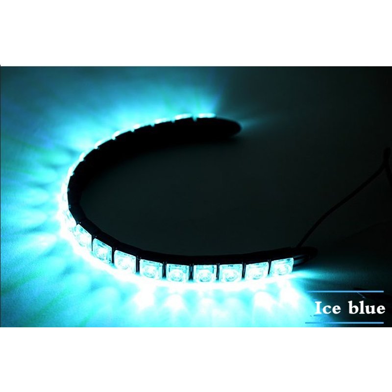 Daytime  Running  Lights Car Led Waterproof High-power Lights Super Bright Curved Soft General-purpose Modified Lights Ice blue_6 LEDs