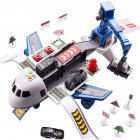 Deformation Aircraft Inertia Toys With Music Light Simulation Passenger Plane Track Alloy Car Model Toys For Kids Gifts Police