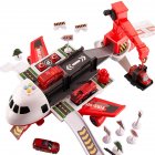 Deformation Aircraft Inertia Toys With Music Light Simulation Passenger Plane Track Alloy Car Model Toys For Kids Gifts Fire