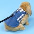 Denim Jacket Coat With Harness Leash Costume Clothes Pet Supplies For Rabbit Guinea Pig Hamster M size  Gray Plaid