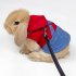 Denim Jacket Coat With Harness Leash Costume Clothes Pet Supplies For Rabbit Guinea Pig Hamster M size  Gray Plaid