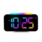Desk Digital Clock RGB Display Alarm Clock With Ambient Lighting Night Lamp Electronic LED Time Display USB Powered Electronic Desktop Clocks For Bedroom Bedside Offices white shell
