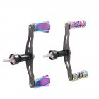 Deukio Spinning Wheel Handle Carbon Fiber Arm Double Modified Alloy Grip Knob for Fishing Reel colorful_flat grip