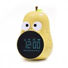 Digital Alarm Clock Cute Pear Design Electric Clocks Rechargeable Alarm Clock With 6 Ringtones Triple Alarms Snooze Mode Toddler Clock
