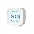 Digital Alarm Clock Time Date Display Electronic Temperature Humidity Monitor For Bedroom Home Office Decor White