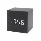 Digital Alarm Clock Wooden Electronic LED Time Display Silence Voice Control Multifunctional Smart Alarm Clock With Adjustable Brightness Electronic Desktop Clocks