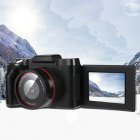 Digital Camera 2.4inch TFT LCD Screen Full HD 1080P 16MP Camera Professional Video Camera Camcorder Vlogging Flip Selfie Camcorder  black