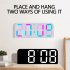 Digital Wall Clock 12 24 Hour Format With Automatic Night Mode LED Big Digits Clock For Farmhouse Kitchen Office White Shell Symphony