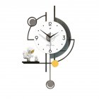 Digital Wall Clock With Big Digits Shelf Non Ticking Silent Battery Operated Modern Wall Clock Decoration For Living Room Bedroom Office medium with ornaments [42X75CM