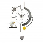 Digital Wall Clock With Big Digits Shelf Non Ticking Silent Battery Operated Modern Wall Clock Decoration For Living Room Bedroom Office large with ornaments [48X83CM]