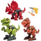 Dinosaur Building  Take Apart  Toy With  Electric Drill Screwdriver T-rex  Tyrannosaurus Triceratops Raptor  Dinosaur Toys Gift For  Boys  Grils as shown