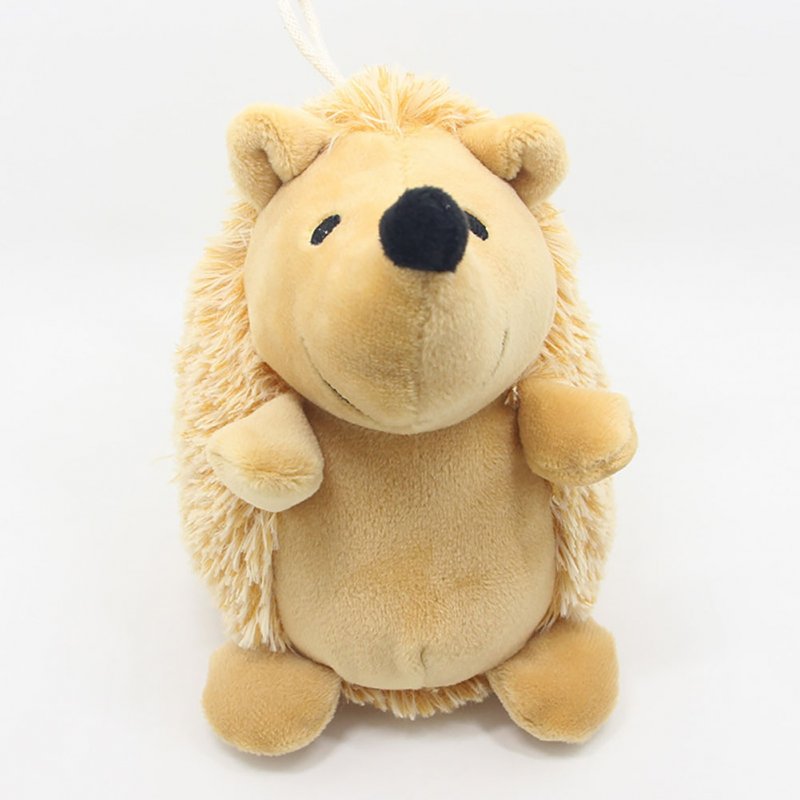 Dog Plush Squeaky Hedgehog Toys Interactive Training Dog Chew Toys For Small And Medium Dogs brown