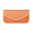 Double Layer Signal Blocker Bag Anti-radiation Anti-tracking Gps Phone Shielding Pouch Wallet Id Card Holder orange